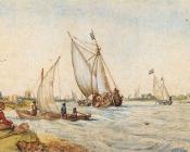 River Landscape - 亨德里克·艾弗坎普